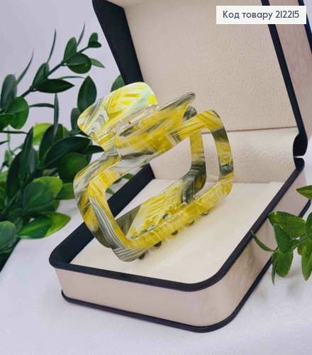 Краб пластик (акрил), ПРЯМОКУТНИЙ з заокругленими кутами, 6,5см, Сіро-Жовтого кольору 212215 фото 1