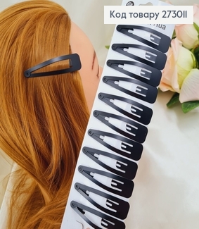 Заколка тик так чорный  6,5  12шт / уп. 273011 фото