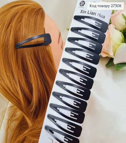 Заколка тик так чорный  6,5  12шт / уп. 273011 фото 1