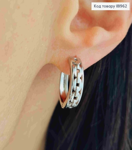 Серьги кольца "Цепочка", ширина 5мм, диаметр 1,7см, Xuping 181962 фото 1