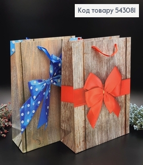 Пакет бумажный средний Бантик, 26х32х10см в ассорт. 543081 фото