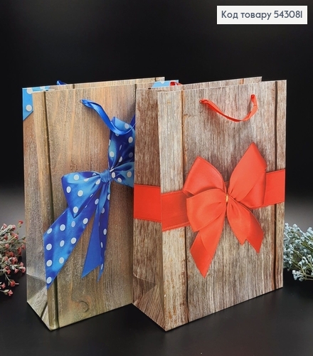 Пакет бумажный средний Бантик, 26х32х10см в ассорт. 543081 фото 1