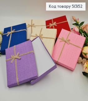 Коробка прямоугольная для наборов "Лляной бантик", 18*14*3, в ассортименте 513152 фото