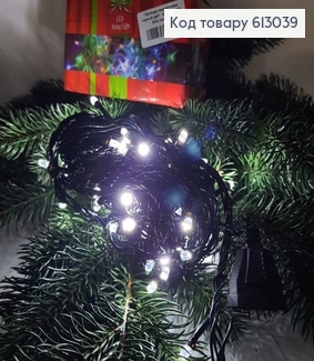 Гирлянда мерцающая черная проволока 9 м 100 LED белая холодная 613039 фото