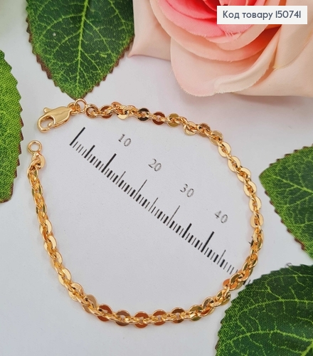 Браслет, комбинированное плетение, шир.0,2см, дл. 18,5см, Xuping 18K 150741 фото 1