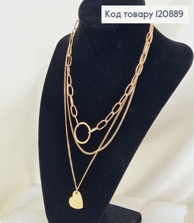 Подвеска тройная Сердце 35+5 см Xuping 18К 120889 фото