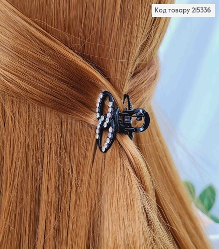 Краб металл, черный 2,5 см, два колечка, с перламутровыми камнями 215336 фото 1