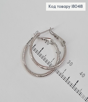 Серьги кольца 2,5 см родованное   Xuping 180418 фото