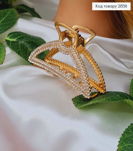 Краб металл, золотого цвета, в камешках, Треугольник, 7,5см 215511 фото 2