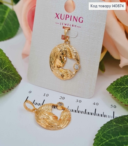 Кулон "Діва", з камінцем, 2см, Xuping 18К 140874 фото 1
