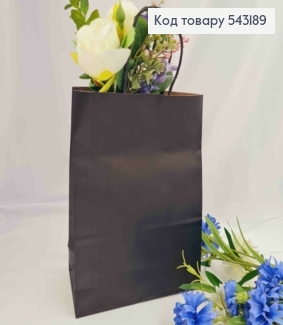 Пакет крафтовый, 16*22*8см,Черный 543189 фото