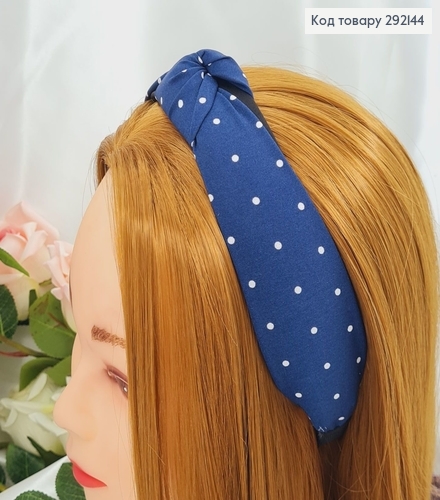 Обруч чалма КРАПОЧКА (темно-синий), ручная работа, Украина 292144 фото 1