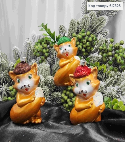 Новорічна фігура ЛИСИЧКА в кепці, в асорт., розмір 12*7,5см, пластик, Україна 612326 фото 1