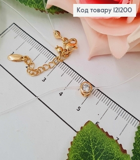 Жилка прозрачная, с круглым камешком 4мм в опаве, дл. 45+5см, Xuping 18K 121200 фото