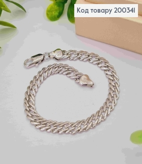 Браслет родований РОМБОВЕ плетіння, ширина 7мм, довжина 19см, Xuping 200341 фото