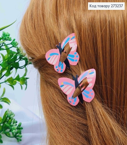 Заколки Тик-Так детские "БАБОЧКИ", разноцветные, 2шт/уп 273237 фото 1