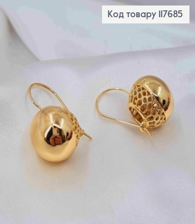 Серьги с большими шарами диаметром 1,9см, франц. застежка, Xuping 18K 117685 фото