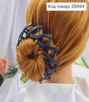 Заколка для гульки, пластмаса, матова, 8см, Чорного кольору 251064 фото