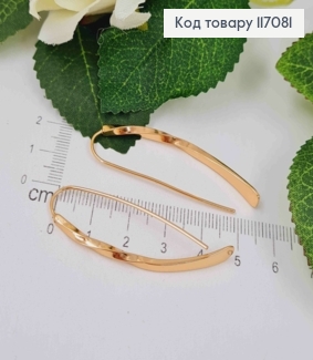 Серьги, протяжки-крючки, пластинка витая, 4,5см, Xuping 117081 фото