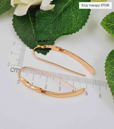 Серьги, протяжки-крючки, пластинка витая, 4,5см, Xuping 117081 фото 1