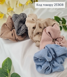 Резинка объемная, из натуральной ткани, качественная, мягкая, в ассорт. диам.4*11см 253108 фото