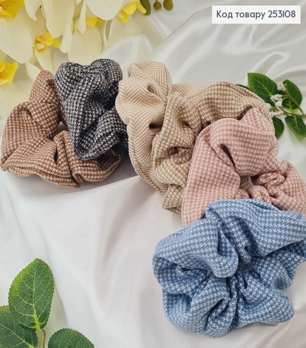 Резинка объемная, из натуральной ткани, качественная, мягкая, в ассорт. диам.4*11см 253108 фото 1