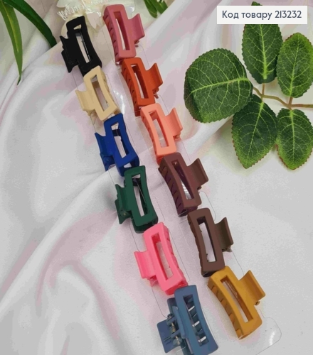 Краб пластик, матовый, прямоугольный, 3см, цвета в ассортименте. 213232 фото 1