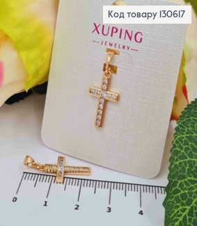 Крестик в  камешках,размер  1,7*1,1см Xuping 18K 130617 фото
