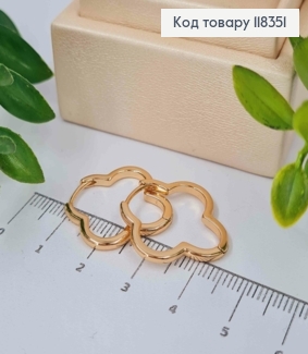 Серьги кольца "Фигурные" Van cleef, 2,2см, Xuping 18К 118351 фото