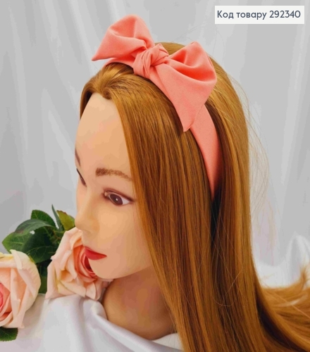 Обруч пластик в ткани "Солоха", Розового цвета, 2,5см, ручная работа, Украина. 292340 фото 1