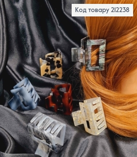 Краб пластик (акрил), "КВАДРАТНИЙ", 5см, Кольори в асортименті 212238 фото