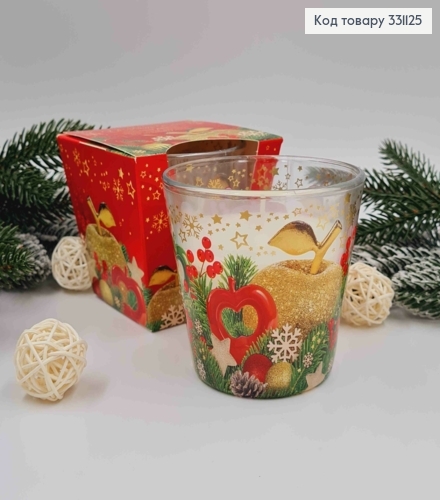 Аромасвечка стакан Christmas Eve (pine, spices, woody and citrus notes) 115г/30год., 331125НР фото 1