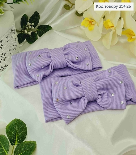 Пов'язка бант, натуральний трикотаж, БУЗКОВА, в камінцях,  18,5*8см, ручна робота, Україна 275077 фото 1