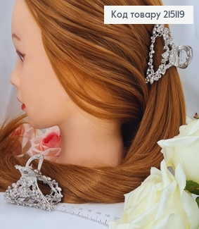 Краб метал 6,5см срібний Ніжність (висока якість) 215119 фото