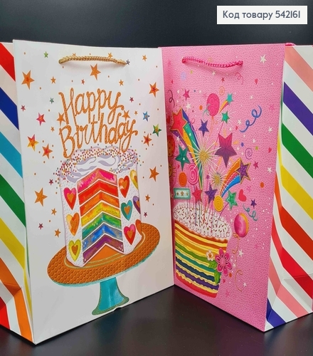 Пакет бумажный "Праздничный с шариками" 26*32*10см в ассорт. 542161 фото 2