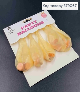 Набір куль латексних, прозорих з Червоним наповненням, 5шт/уп  579067 фото