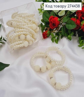 Браслет двойной в белых бусинках 274438 фото