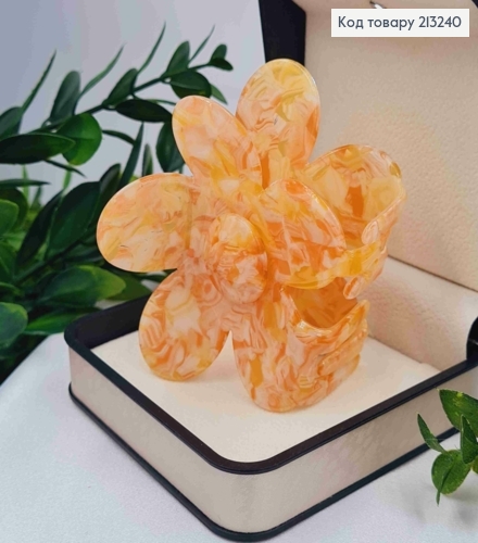 Краб пластик (акрил), КВІТКА, 7см, Персикового кольору 213240 фото 2