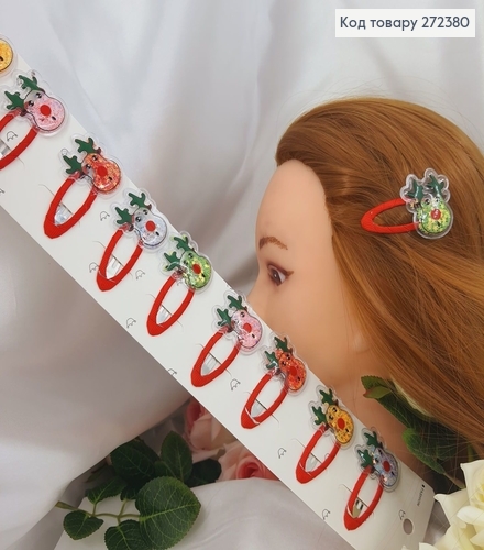 Заколка дитяча тік-так Олень 5см, 10шт/уп. 272380 фото 1