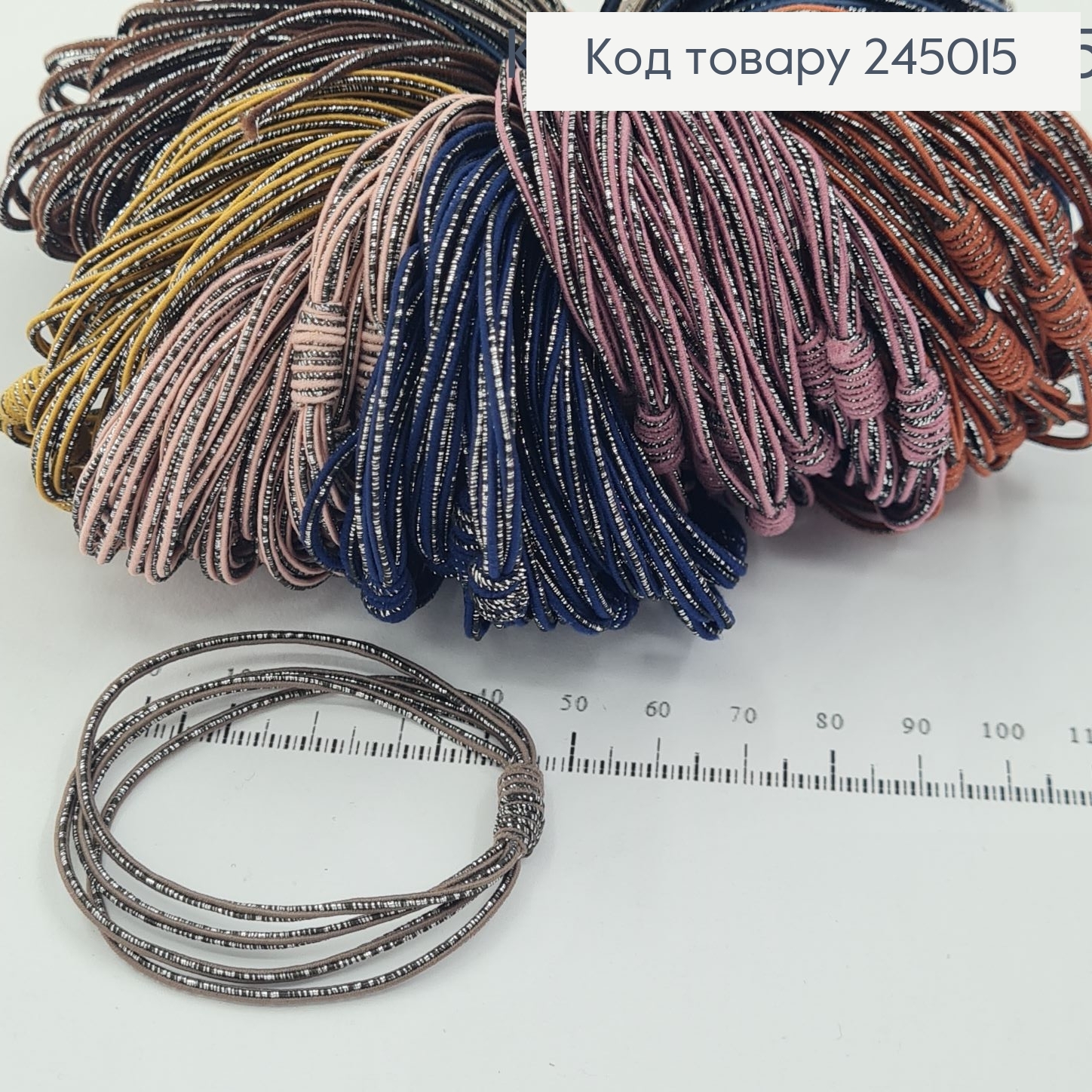Резинка квадра с люрексом в асс. 10 шт / уп. цена за уп. 245015 фото 1