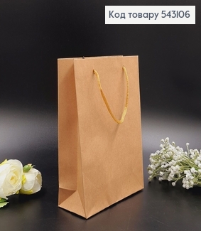 Пакет бумажный маленький крафт 20х15 см 543106 фото