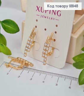 Серьги "ЛИЛИТ" украшены яркими камешками, 2,5см, англ. зам., XUPING 18K 118148 фото