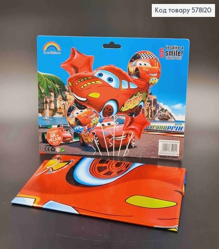 Набор фольгированных шаров (красных), "Тачки Маквин", 5шт. 578120 фото 1