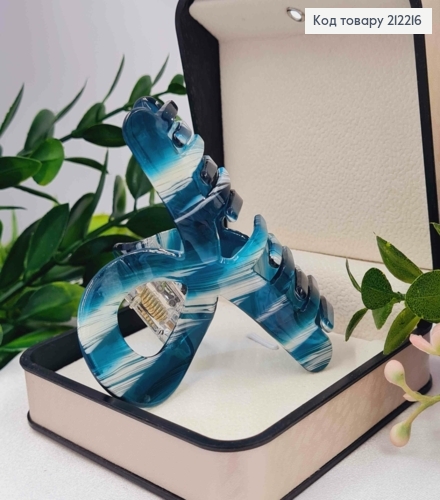 Краб пластик (акрил), ПЕТЕЛЬКА, 8см, Темно-Бірюзового кольору 212216 фото 2