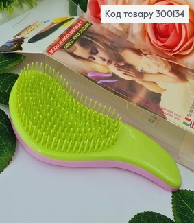 Щетка для волос, Spazzola (тангл тизер), Розово-Салатовая, маленькая(15*6), качественный Китай 300134 фото