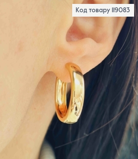 Серьги кольца Классические, ширина 5мм, диаметр 2,2см, XUPING 18K 119083 фото