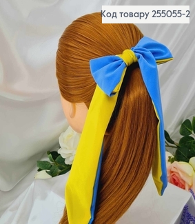 Резинка 5см, Твилли, Бант желто-голубой 12*28см, (ручная работа,Украина) 255055-2 фото