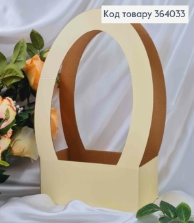 Сумочка флористична, Жовтого кольору,  картонна складна, 22*11,5*37см 364033 фото