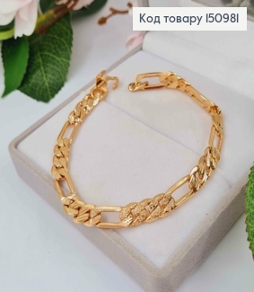 Браслет плетение картье, длина 21см, ширина 7мм, Xuping 18К. 150981 фото