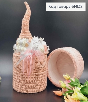 Дерев"яна коробка17*17см, з декоративною кришкою ПУДРА з гномиком 20см, ручна робота, УКраїна 614132 фото